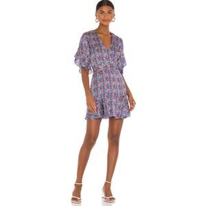 Alexis Blue and Red Floral Mini Dress